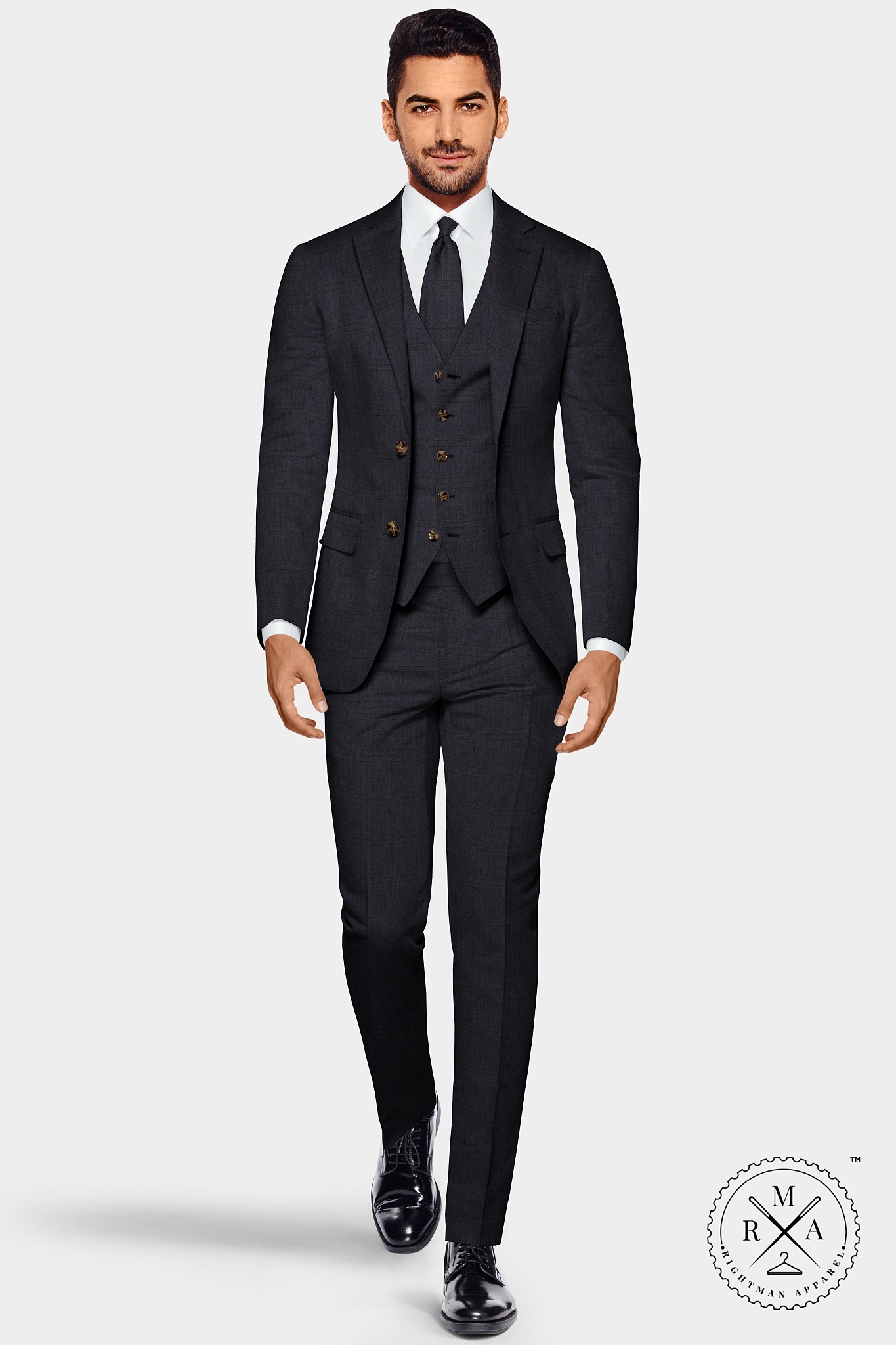 Dark Greyish Three Piece Suit SU246